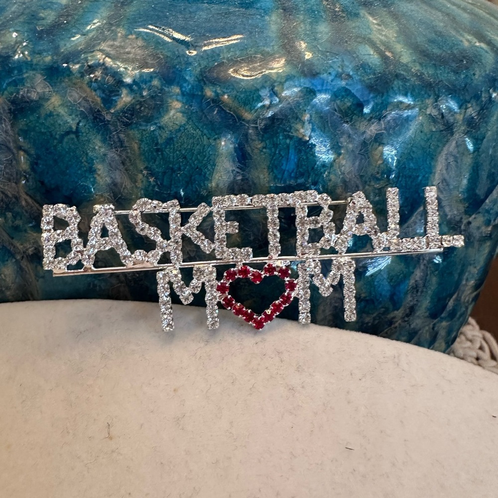 Basketball Mom Rhinestone Brooch NWT - Picture 4 of 6